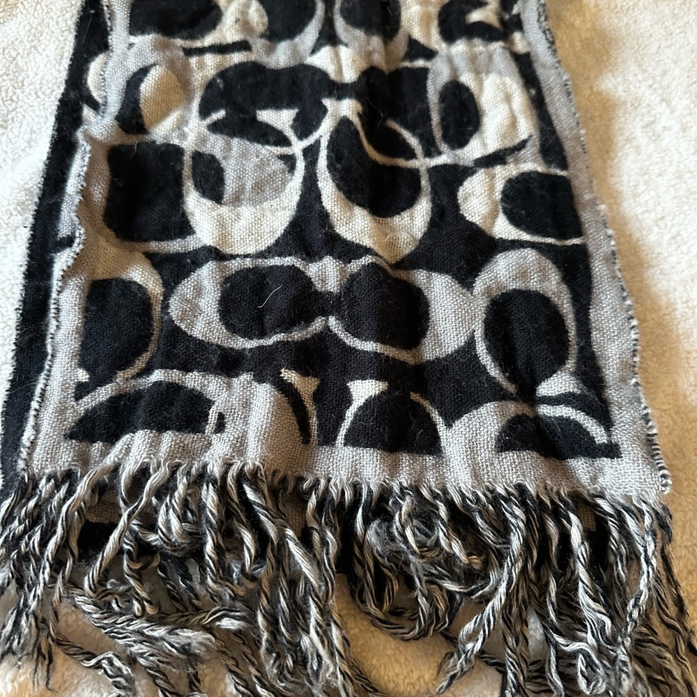 Black and Gray Coach scarf